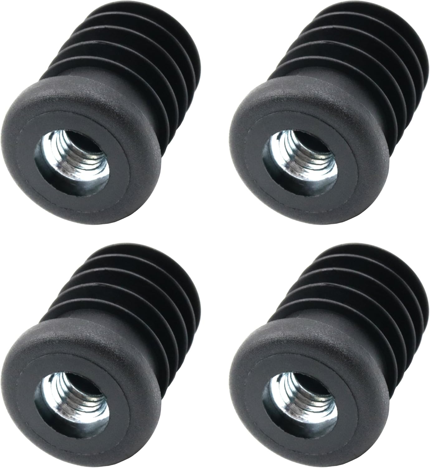 Design61 4x threaded plugs adjusting plugs for round tubes with molded steel thread M8 Ø22mm 1.5-2 mm