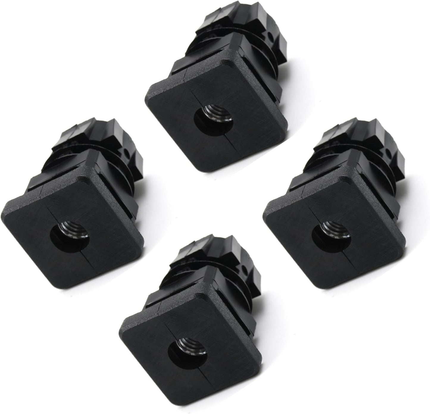 Design61 4x threaded plugs square tube plugs 25x25 mm 1.5 mm with M10 internal thread
