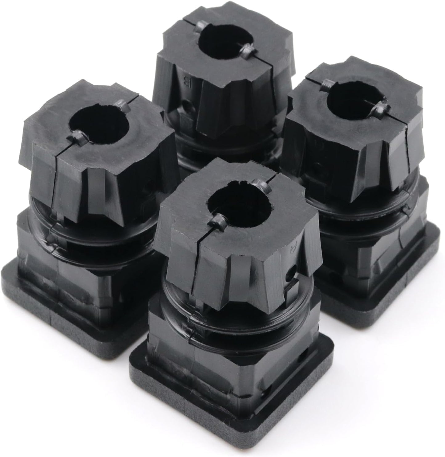 Design61 4x threaded plugs square tube plugs 25x25 mm 1.5 mm with M10 internal thread