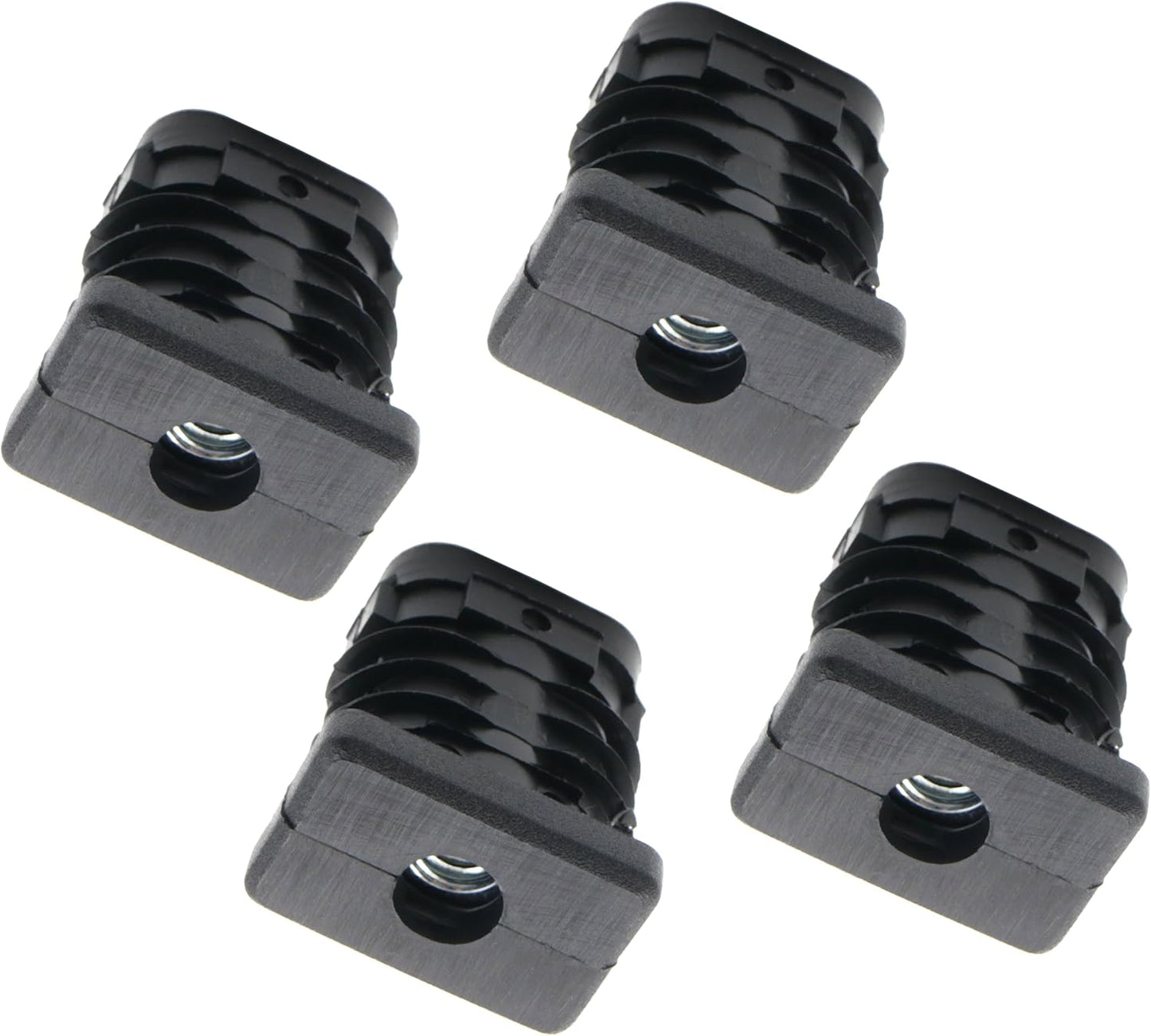 Design61 4x threaded plugs rectangular tube plugs 30x20 mm 1.5 mm with M8 internal thread