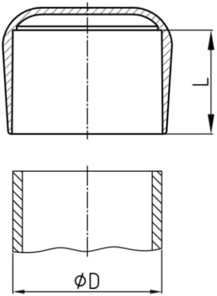 Design61 10x PVC Abdeckkappen Kappen für Rundrohre Rohrkappen Ø 5,8-6,2 mm