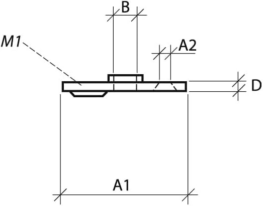 Plaque à visser Design61 4 pièces, ronde 50 mm pour pieds de table, pieds d'armoire, pieds de canapé, pieds de meuble avec filetage M10