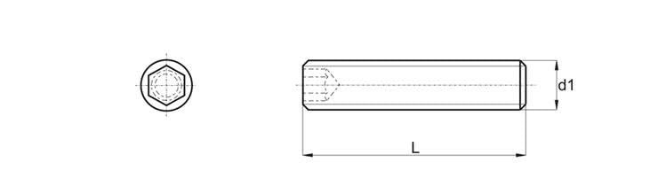 Design61 50x Gewindestift Madenschrauben mit Kegelkuppe und Innensechskant M6 x 8mm (ähnlich DIN 913)