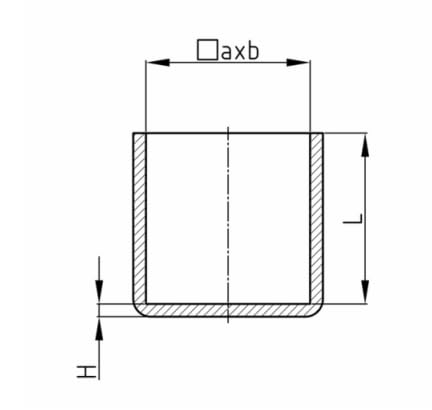 Design61 4X Kappen für Vierkantrohre 30 x 30 mm Schutzkappen Gleiter Bodenschutz für Vierkantrohre
