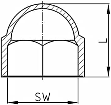 Design61 20x Runde Sechskant Schutzkappen M14 x SW22 mm mit Innensechskant für Muttern und Schraubenköpfe
