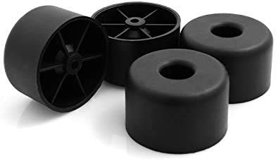 Design61 4er Set Kunststoff-Möbelgleiter Möbeluntersetzer Sofa Sessel zum Anschrauben Kunststoff Möbelgleiter Ø 50 x H 30 mm schwarz
