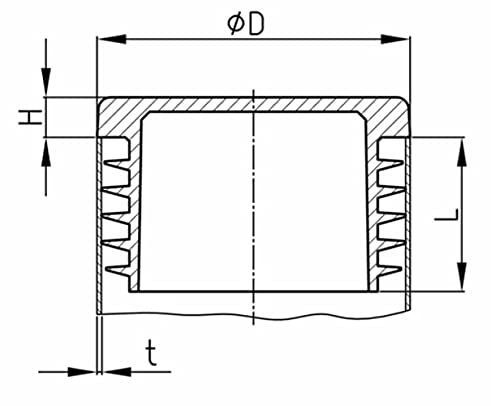 Design61 10x cover plugs Ø 21 mm slatted plugs with flat head for round 0.5 inch pipes