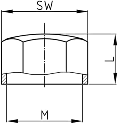 Design61 20x capuchons de protection hexagonaux M6 x SW10 mm avec six pans creux pour écrous et têtes de vis