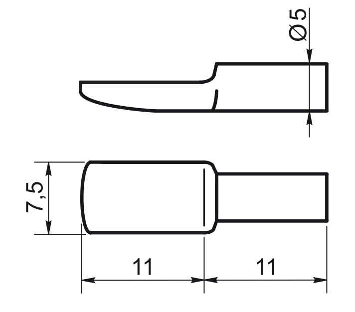 Design61 Shelf Support 5 mm Shelf Support for Shelves Steel Brass Plated Spoon Shape 20 Pieces