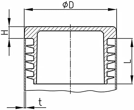 Design61 4X Abdeckstopfen Ø60,3 mm Lamellenstopfen mit flachem Kopf für runde 2 Zollrohre