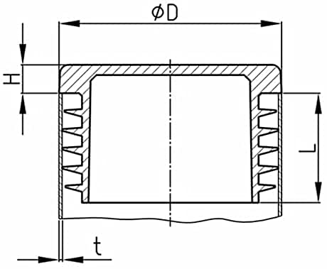 Design61 4x bouchons de recouvrement Ø33,7 mm bouchons à lamelles à tête plate pour tubes ronds de 1 pouce