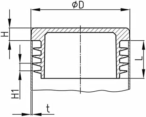 Design61 8X Lamellenstopfen für Rundrohre Außen-Ø 22 mm mit Einer Wandstärke von 2-4mm in Schwarz