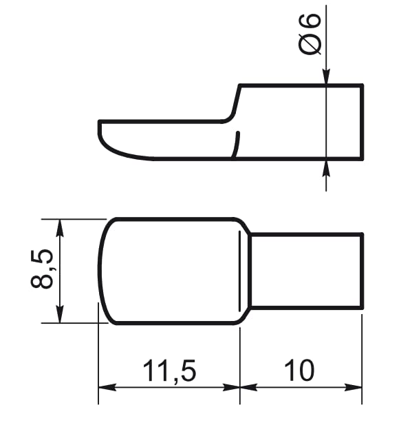 Design61 Shelf Support 6 mm Shelf Support for Shelves Steel Nickel-Plated Spoon Shape Spoon Shape Steel 20 Pieces