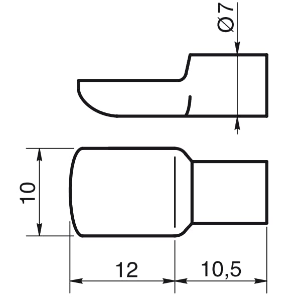 Design61 Shelf Support 7 mm Shelf Support for Shelves Steel Nickel-Plated Spoon Shape 20 Pieces