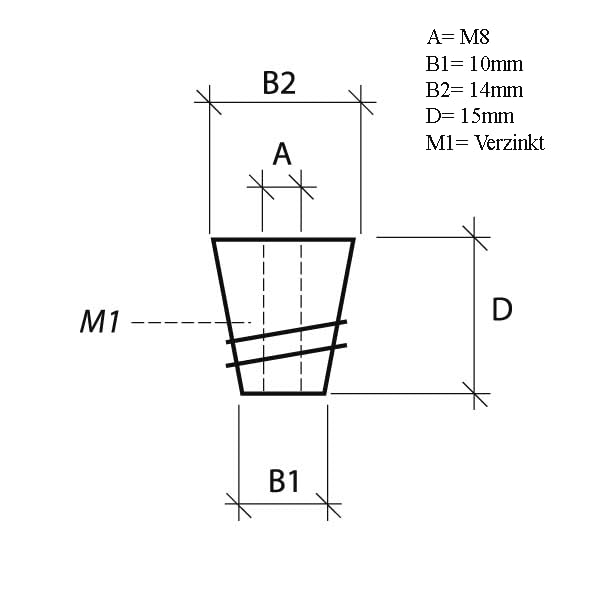 Design61 Set of 20 screw-in sleeves with 8mm hexagon socket screw-in sleeves M8 x 15mm screw-in nut wood thread insert