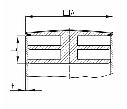 Design61 4x Sichtstopfen Lamellenstopfen 40x40 mm Metallabdeckung für Quadratrohre für Innenmaß 36-37 mm