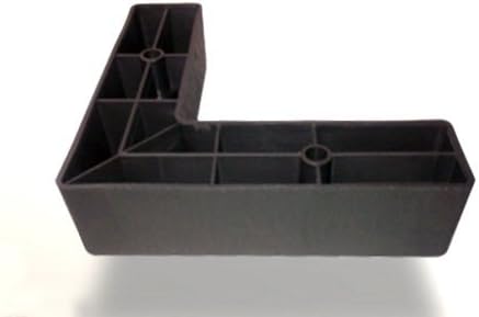 Design61 4X Set Sofa Sessel Füße Kunststoff L-Form L195xB52xH60 mm Schwarz Holzmaserung