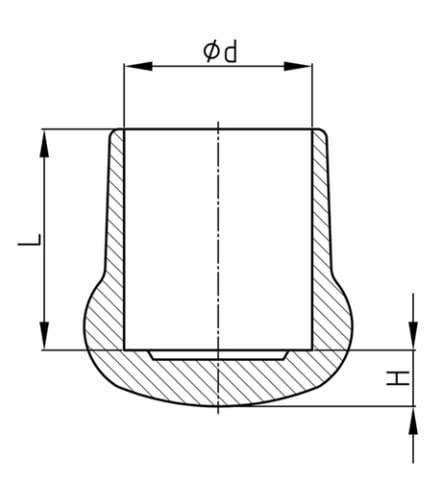 Design61 4X cover caps Ø 28 mm for reinforced cap made of soft PVC