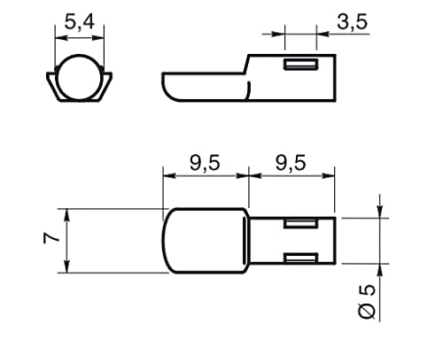 Design61 20er Set Regalbodenträger 5 mm Bodenträger für Regalböden Stahl Vermessingt