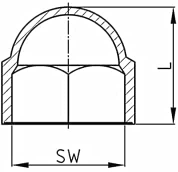 Design61 20x Capuchons de protection hexagonaux ronds M12 x SW18 mm avec six pans creux pour écrous et têtes de vis en blanc