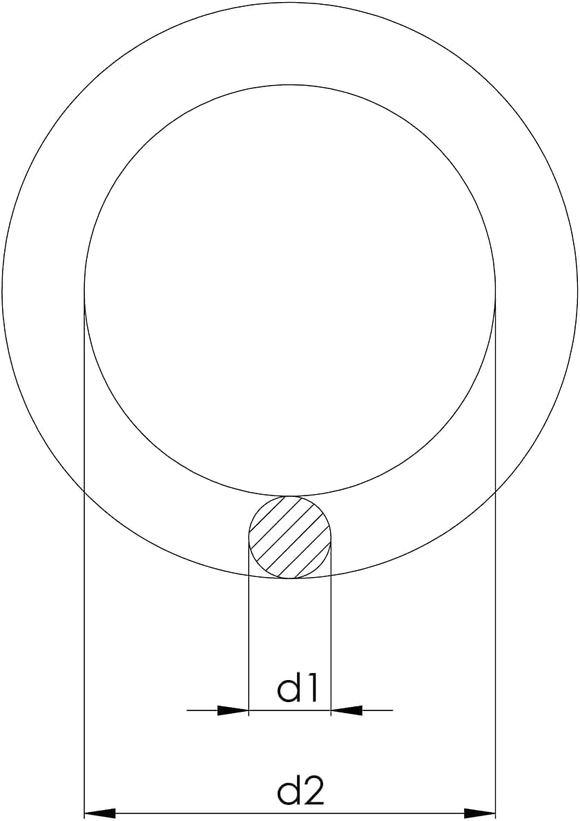 Design61 10er Set Stahlring O-Ring Rundringe 6 mm x 50 mm Metallring Runde Ringe Stahl-Rundringe Verzinkt Robust Korrosionsgeschützt