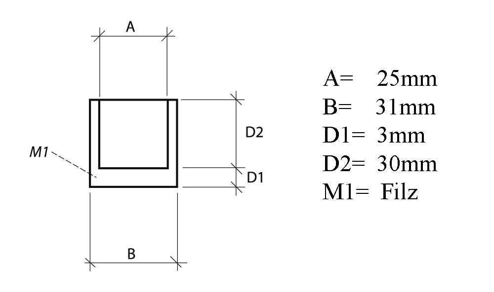Design61 4er Set Filzgleiter Gleitkappen Filzkappen für Rundrohrstühle mit einem Durchmesser von 25mm