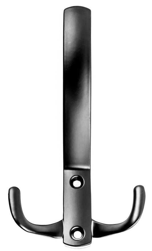 Design61 Crochet double pour manteau, crochet pour armoire, crochet mural double, crochet pour manteau pour armoire murale, salle de bain, cuisine, noir