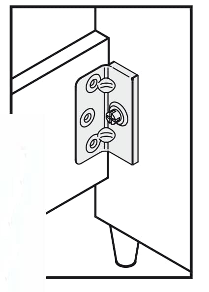 Design61 set of 4 bed fittings, bed connectors, bed fittings for slatted frames, furniture connectors complete set for screwing 90 mm