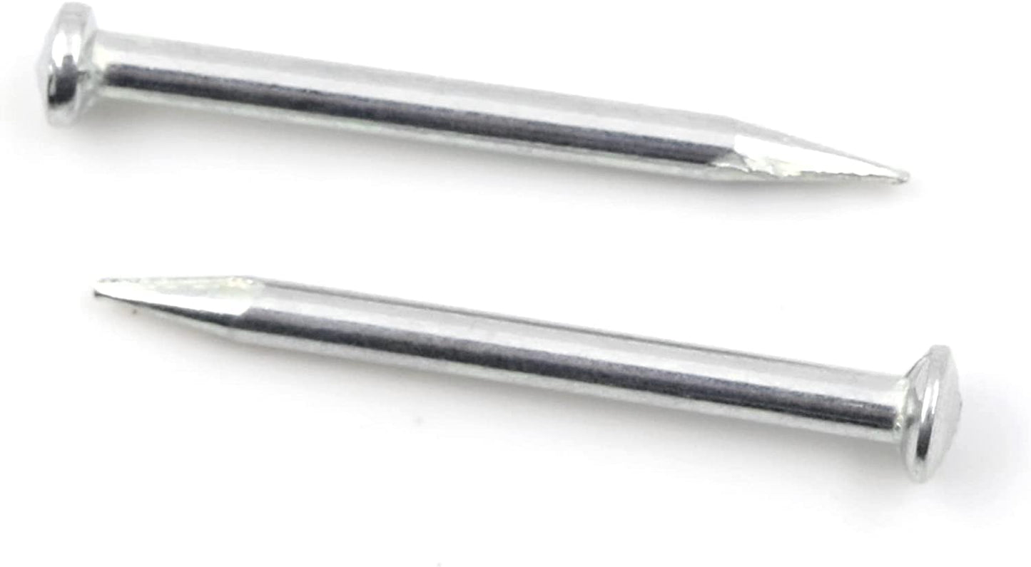 Design61 100x Stahlstifte Stahlnägel Sockelleistenstifte Nagel 1,5 x 20 mm Flachkopf Verzinkt