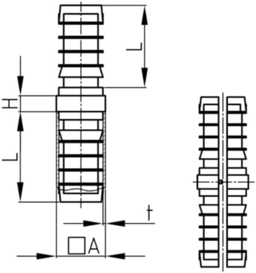 Design61 2x 2-Wege Steckverbinder Rohrverbinder für Rundrohre 25 x 1,5 mm