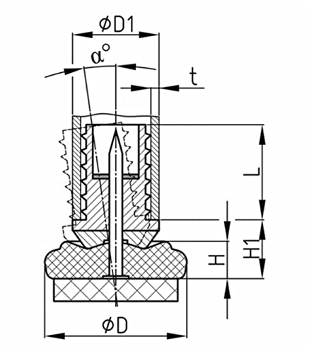 Design61 4X Filzgleiter Gelenkgleiter für Rohrinnen-Ø 14,5-15 mm Möbelgleiter zum Einstecken