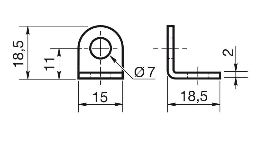 Design61 10er Set Winkelverbinder Möbel Winkel L-Winkel Stahl Verzinkt 18,5mm x 18,5mm
