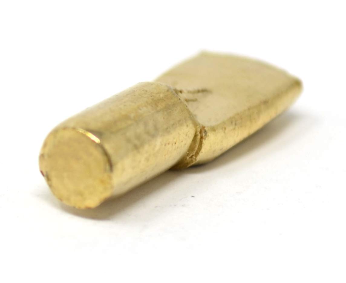 Design61 Regalbodenträger 5 mm Bodenträger für Regalböden Stahl Löffelform Stahl Vermessingt 20 Stück