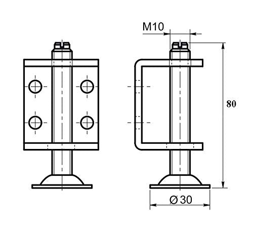 Design61 base foot height adjuster adjustment screw M10 x 80mm