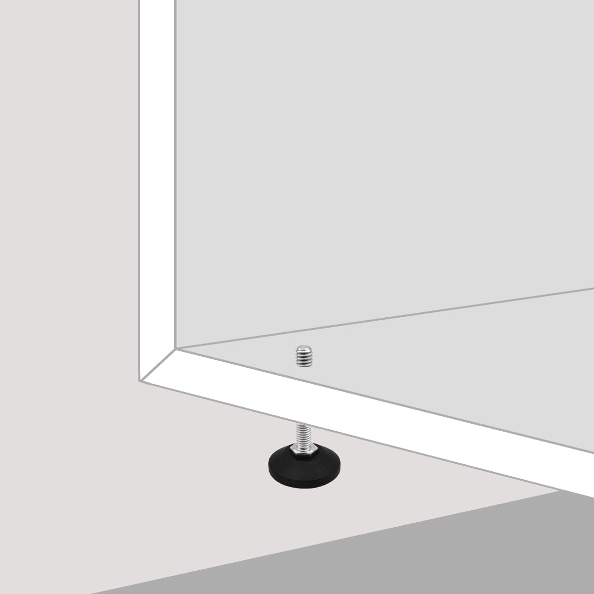 Design61 4X Justierfüße Ø 30mm M8x20 Stellschraube verzinkt mit Innensechskant von Oben verstellbar Stellfüße Nivellierfüße für Möbel, Werkbank & Maschinen