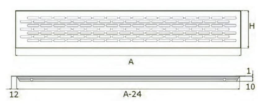 Grille de ventilation en aluminium Design61 L 245 x H 60 mm, grille d'extraction d'air blanche