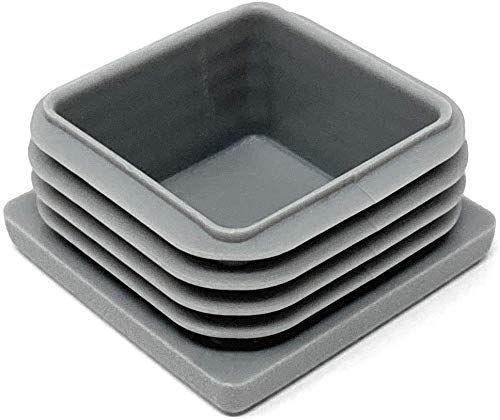 Design61 10x Vierkant Rohrstopfen Lamellenstopfen 50x50mm mit Lamellen für Innenmaß 44-48,4 mm verkehrsgrau