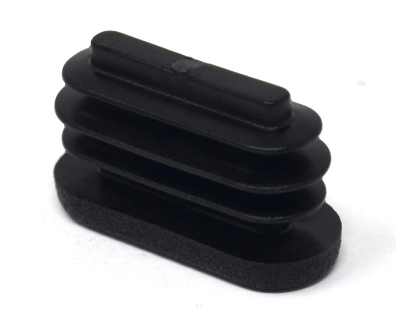 Design61 10x Oval tube pipe plugs slatted plugs 25x10 mm with slats for wall thickness up to 0.8-2 mm