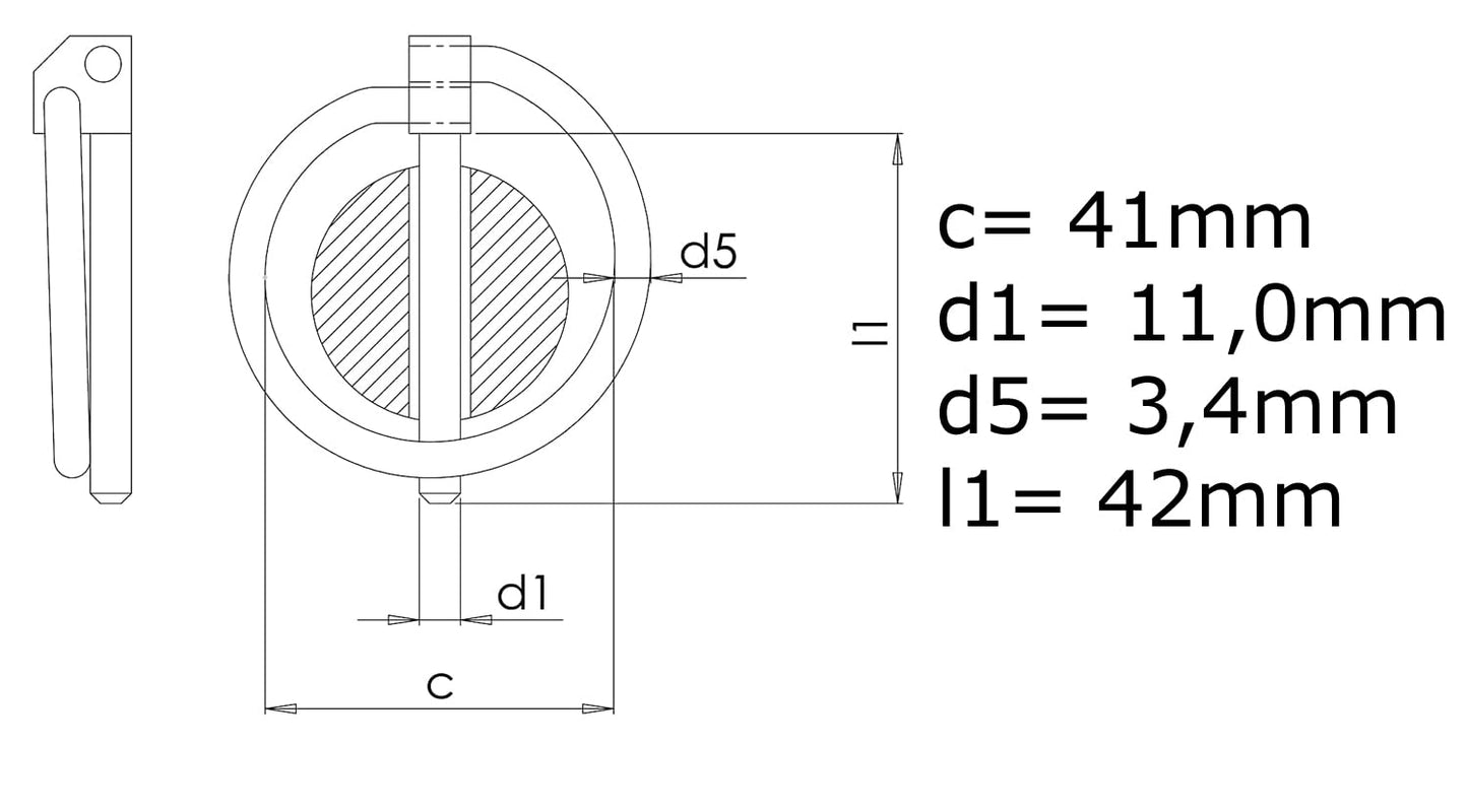 Design61 4x standard folding split pins 11 x 41 mm galvanized