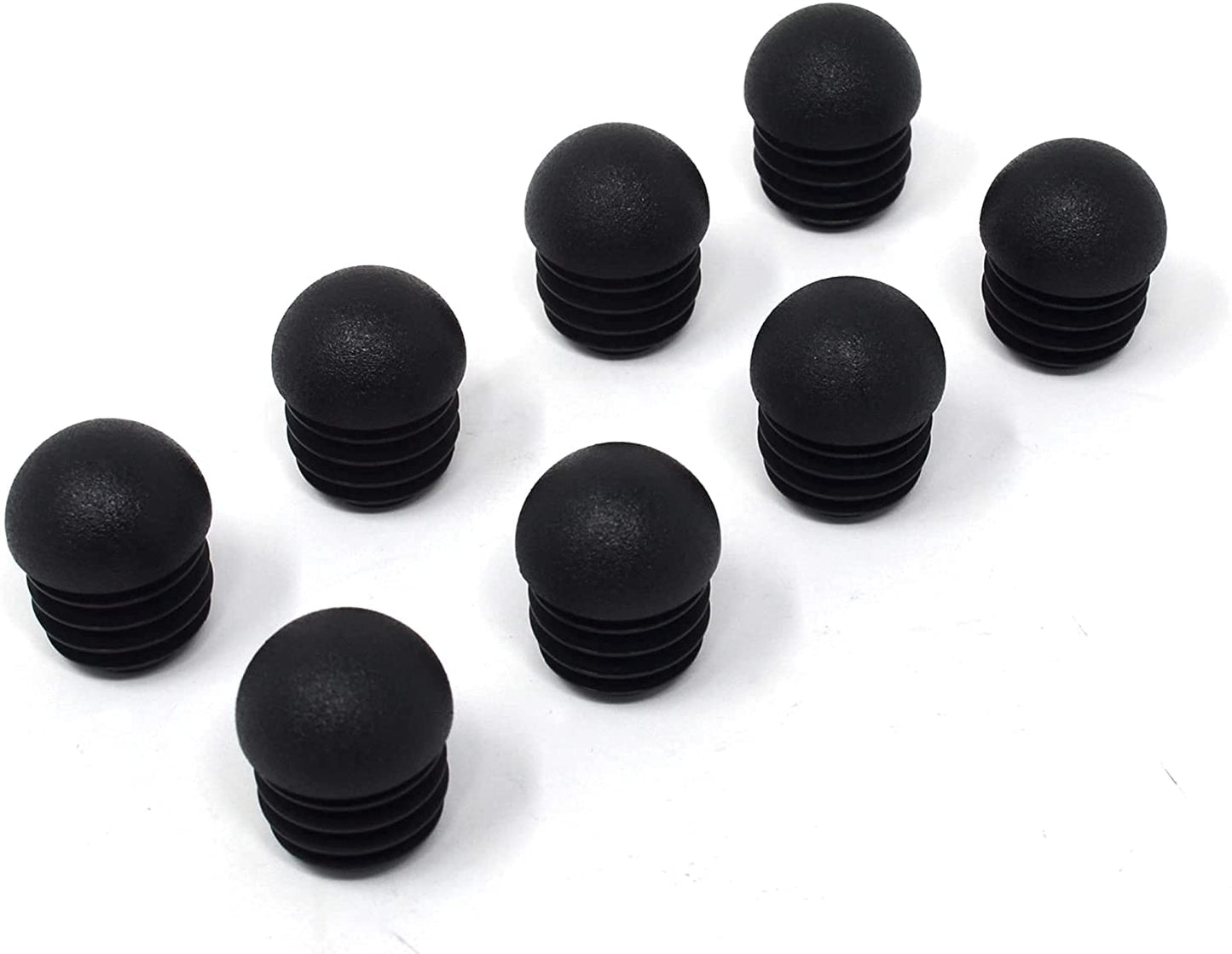 Design61 8x Lamellenstopfen für Rundrohre mit Kugelkopf Ø 26-27 mm in Schwarz