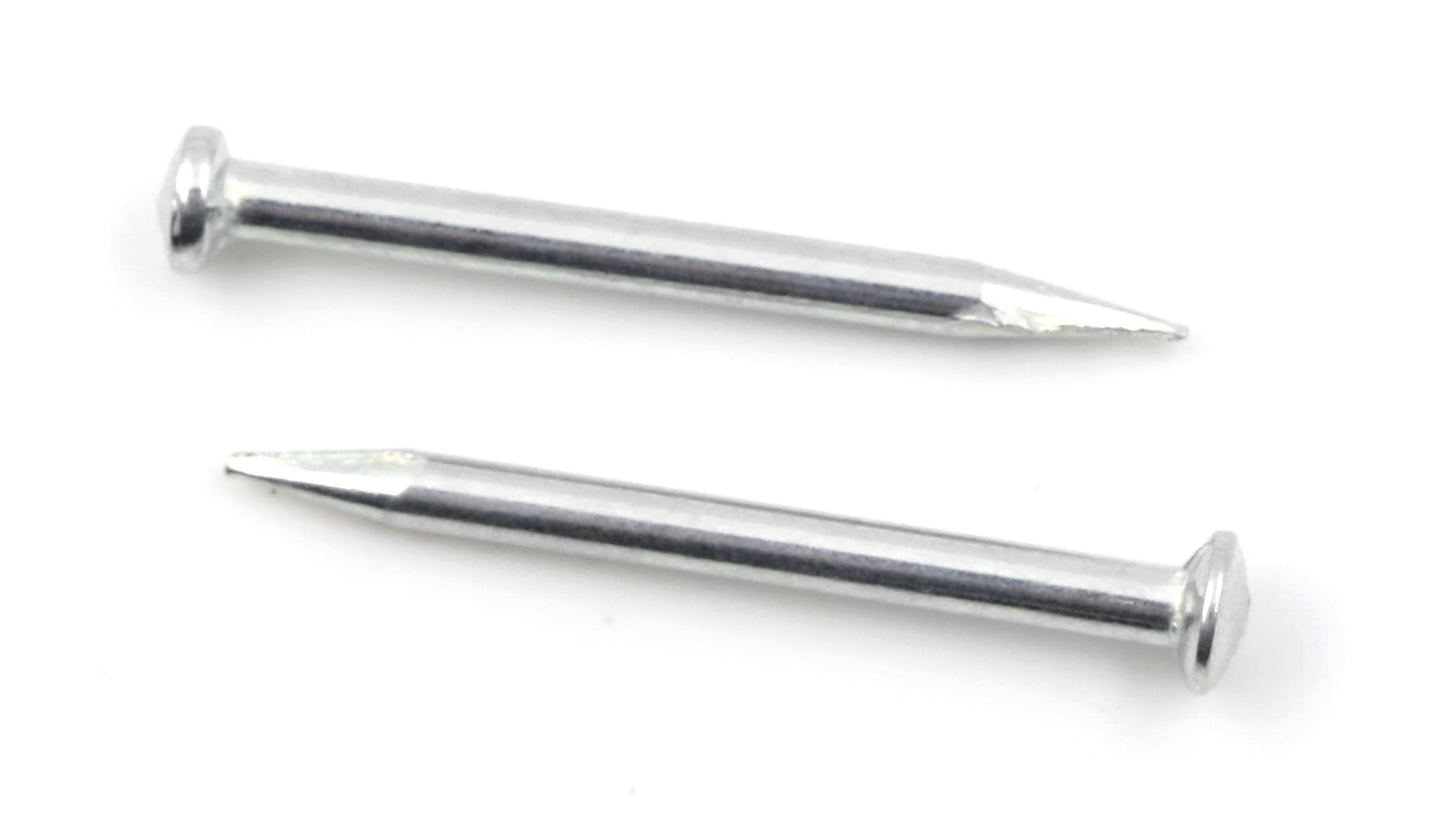 Design61 100x Steel Pins Steel Nails Skirting Board Pins Nail 2 x 25 mm Lens Head Galvanized