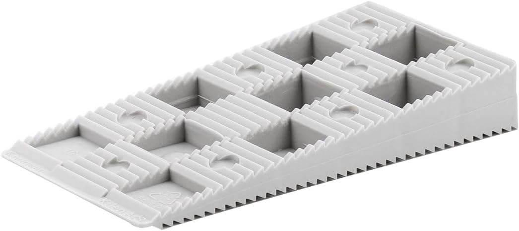 Design61 4Stück Justierkeile für Terrassen Unterkonstruktionen für Holz Aluminium Witterungsbeständig Robust und Wiederverwendbar Ideal für Terrassenbau und Unterleger 14-22 mm