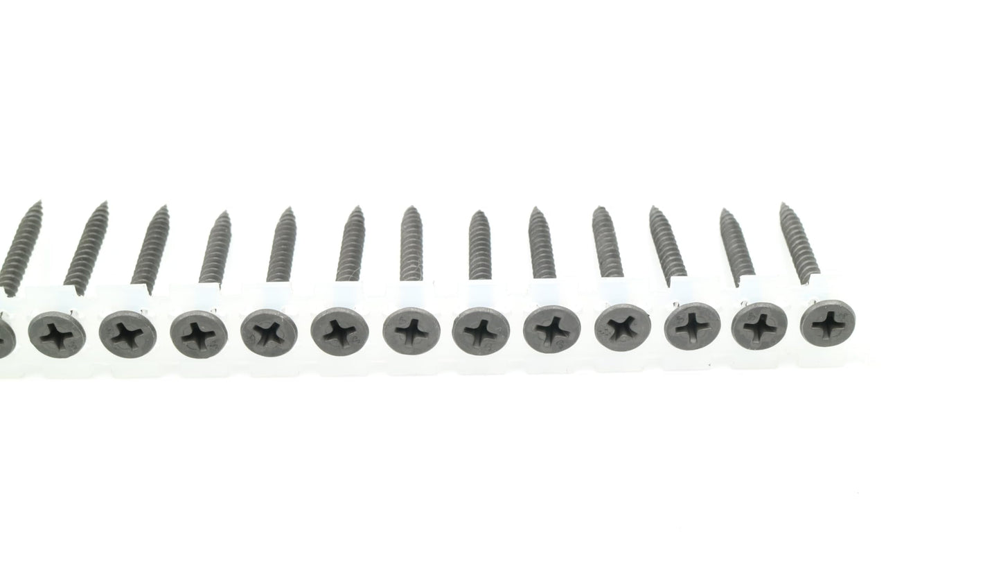 Design61 Schnellbauschrauben Magazin Rigipsschrauben Feingewinde Trompetenkopf PH-2 Kreuzschlitz Gehärteter Stahl Phosphatiert Schwarz Gipsplattenschrauben (3,5 x 35 mm Magazin, 1000, stück)