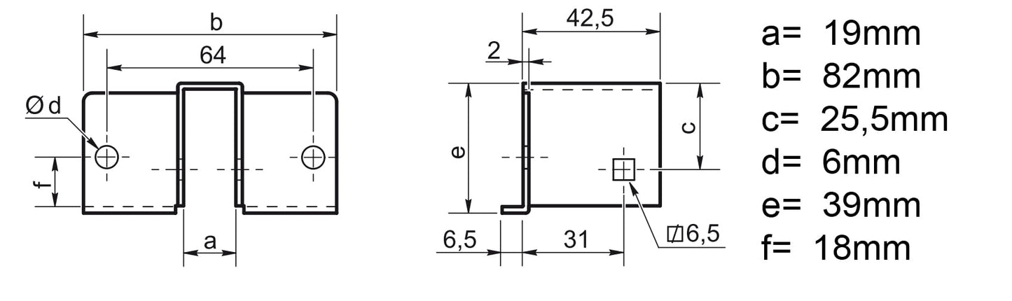 Design61 jeu de 2 connecteurs de sommier pour lits simples et doubles, épaisseur de sommier 19 mm, à visser, acier galvanisé