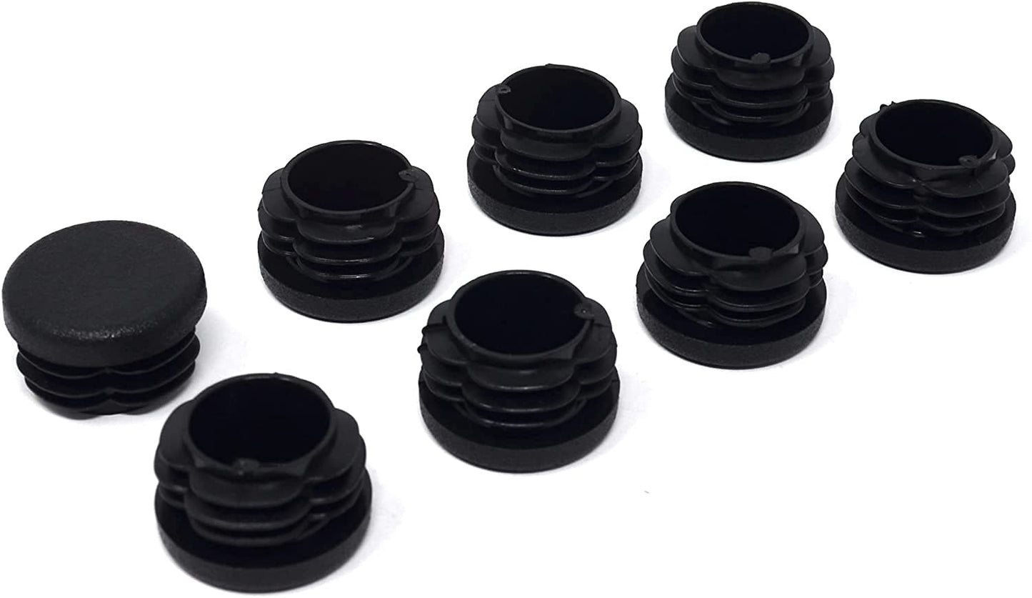 Design61 8x Lamellenstopfen für Rundrohre Ø 22-24 mm in Schwarz