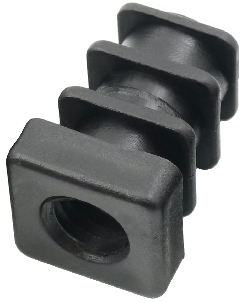 Design61 4X threaded plugs adjusting plugs for square tubes with injected plastic thread 15x15 mm 1-1.5 mm with M8 internal thread