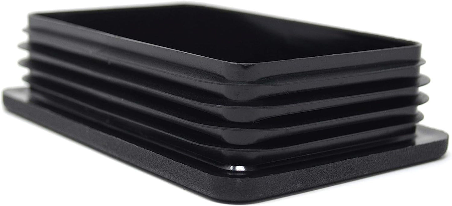 Design61 4x square pipe plugs slatted plugs 120x60 mm with slats for wall thickness up to 1.5-4 mm