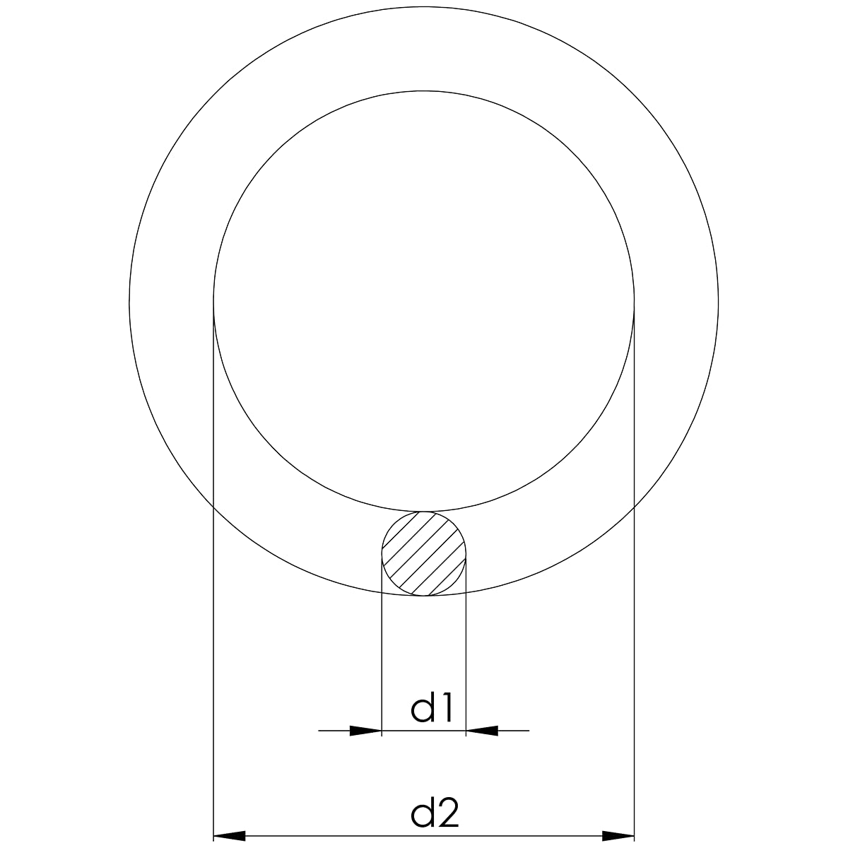 Design61 4x Stahlring O-Ring Rundringe Metallring Runde Ringe Verzinkt 5mm x 30mm