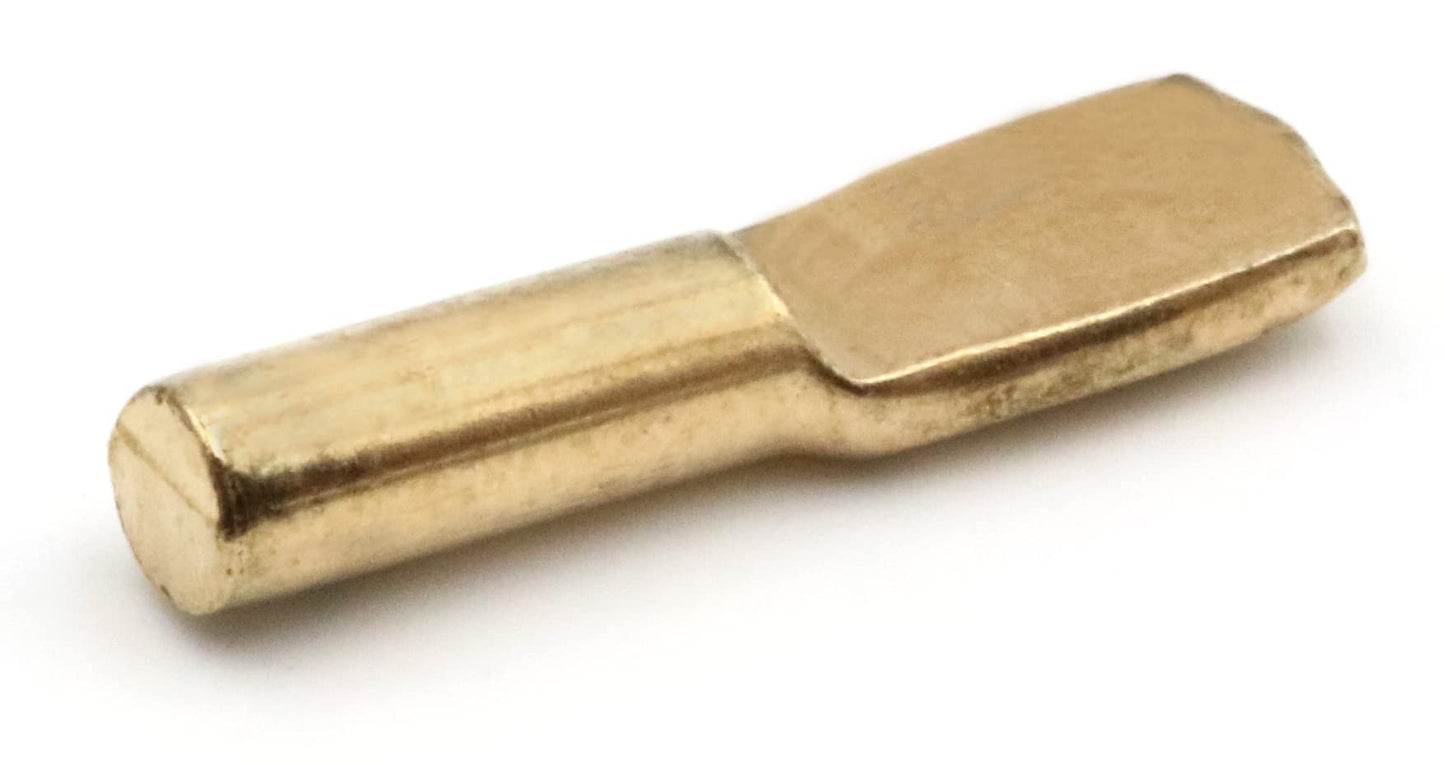 Design61 Shelf Support 5 mm Shelf Support for Shelves Steel Brass Plated Spoon Shape 20 Pieces