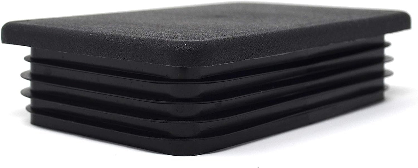 Design61 4x square pipe plugs slatted plugs 120x60 mm with slats for wall thickness up to 1.5-4 mm